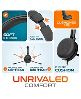 Delton 30Y Wired Computer Headset, Ms Teams Compatible, Mono Headphones With Dual Noise-Cancelling Microphones, In-Line Controls, On-Ear Usb Headset f