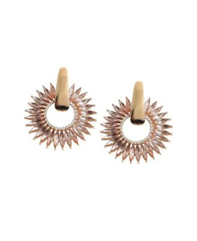 Sohi Womens Red Celestrial Drop Earrings