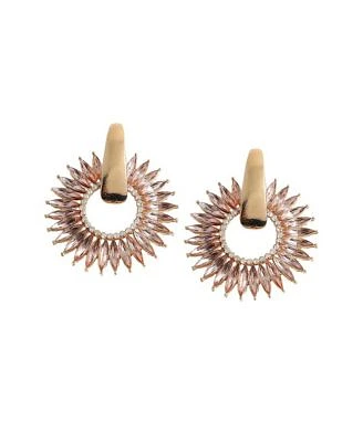 Sohi Womens Red Celestrial Drop Earrings