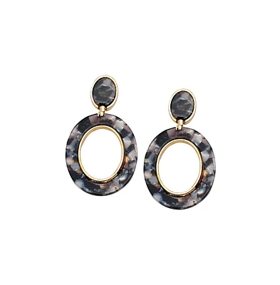 Sohi Women's Gold Marble Drop Earrings