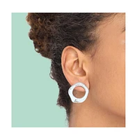 Sohi Women's Silver Abstract Drop Earrings