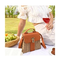 Women's The Riviera-Straw Hand Bag - Chocolate Brown