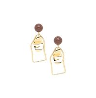 Sohi Women's Silver Ripple Drop Earrings
