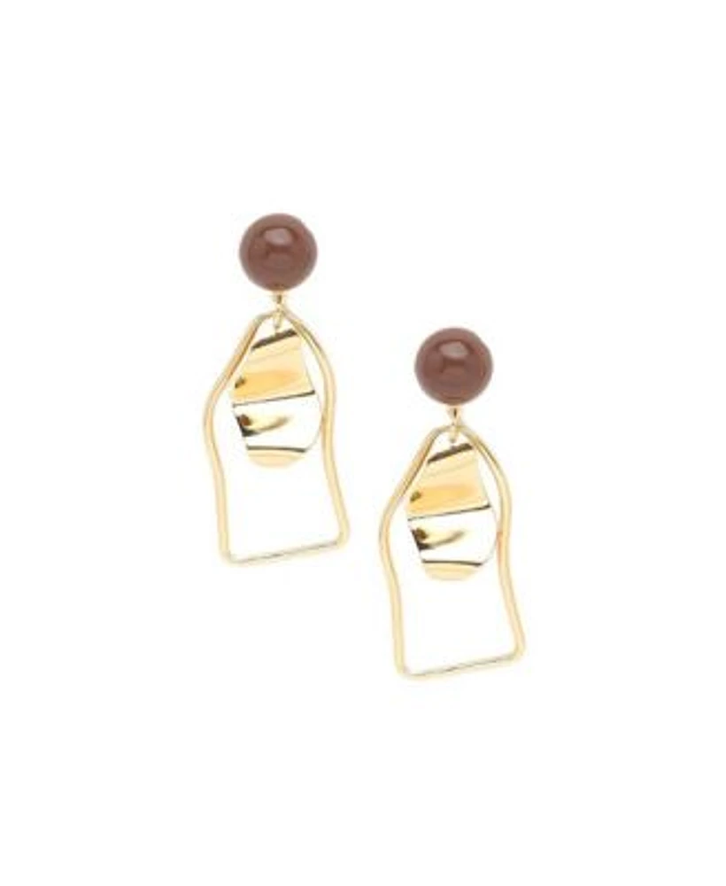 Sohi Womens Silver Ripple Drop Earrings
