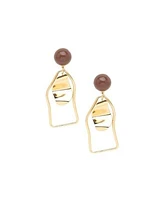 Sohi Womens Silver Ripple Drop Earrings