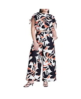 Eloquii Women's Wide Leg Printed Pant