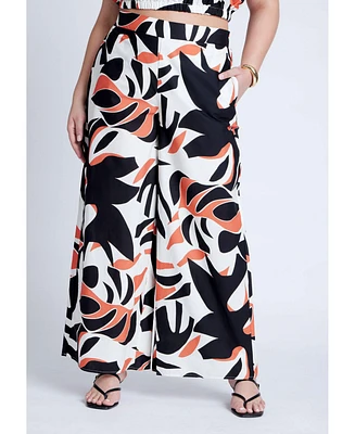 Eloquii Plus Wide Leg Printed Pant