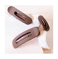 Mixed Size Flat Lay Clip Set - Brown