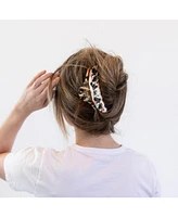 Large Claw Clip - Black + Coral Marble