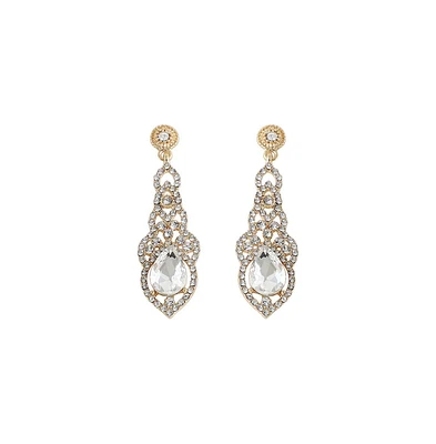 Sohi Women's Green Dazzling Drop Earrings