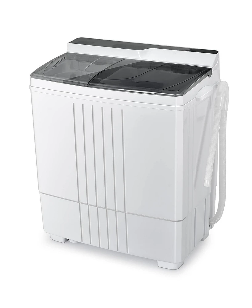 Twin Tub Portable Washing Machine with Timer Control and Drain Pump for Apartment