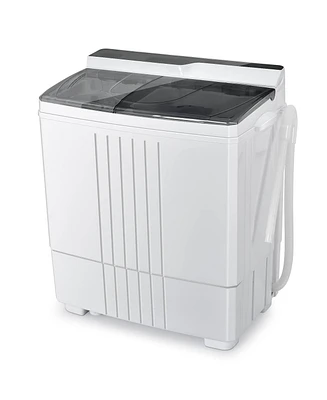 Twin Tub Portable Washing Machine with Timer Control and Drain Pump for Apartment