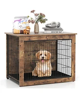 Ecooso Dog Crate Furniture with Cushion and Double Doors for Small/Medium Dogs
