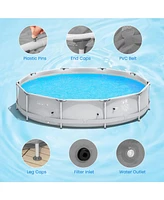 Mecale Round Above Ground Swimming Pool With Pool Cover