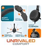 Delton 32Y Wired Computer Headset, Ms Teams Compatible, Stereo Headphones With Dual Noise-Cancelling Microphones, In-Line Controls, On-Ear Usb Headset