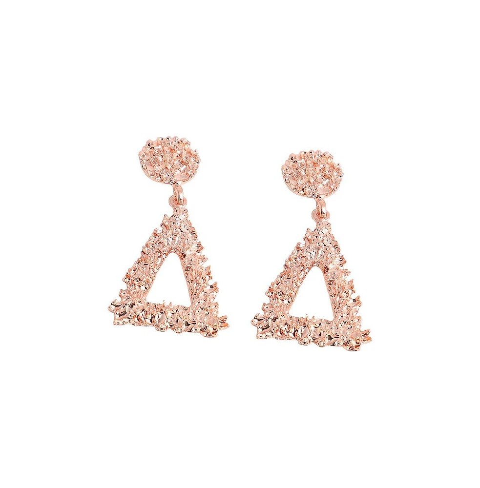 Sohi Women's Red Corroded Drop Earrings