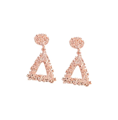 Sohi Women's Red Corroded Drop Earrings