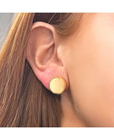 The Lovery Large Gold Button Earrings 14K Gold