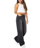 Celebrity Pink Juniors' Elastic-Back Wide-Leg Jeans