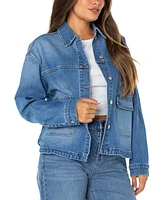 Celebrity Pink Juniors' Oversized Denim Shirt Jacket