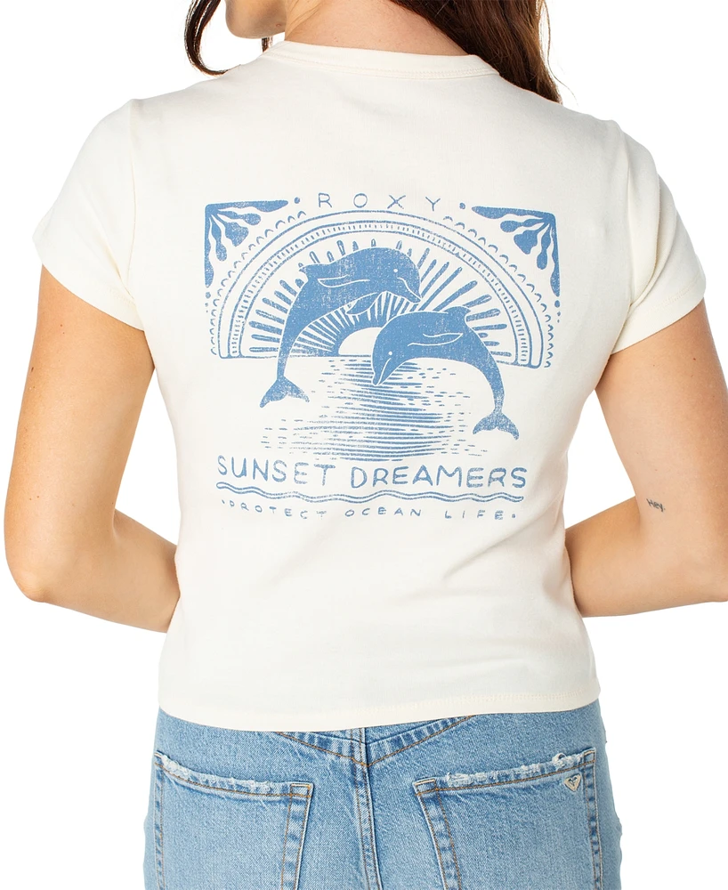 Roxy Juniors' Sunset Dreams 90S Cotton Baby T-Shirt