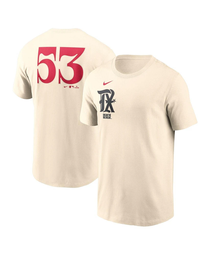 Nike Men's Adolis Garcia Natural Texas Rangers City Connect Fuse Name Number T-Shirt