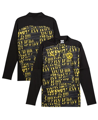 Puma Men's Black Borussia Dortmund 2024/25 Pre-Match Quarter-Zip Sweatshirt