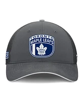 Fanatics Men's Gray Toronto Maple Leaf's Authentic Pro Home Ice Trucker Adjustable Hat