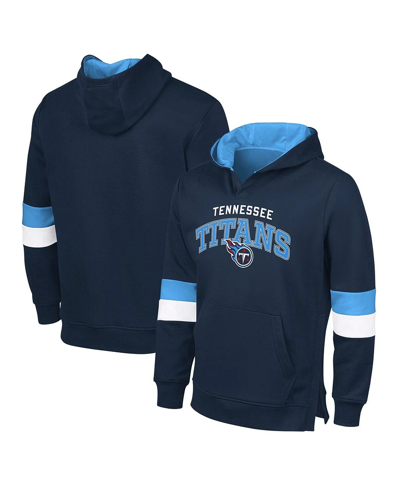 G-iii Sports by Carl Banks Men's Navy/Light Blue Tennessee Titans Adaptive Faceoff Pullover Hoodie