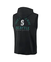 Fanatics Men's Black Seattle Mariners Fire Speed Sleeveless Pullover Hoodie