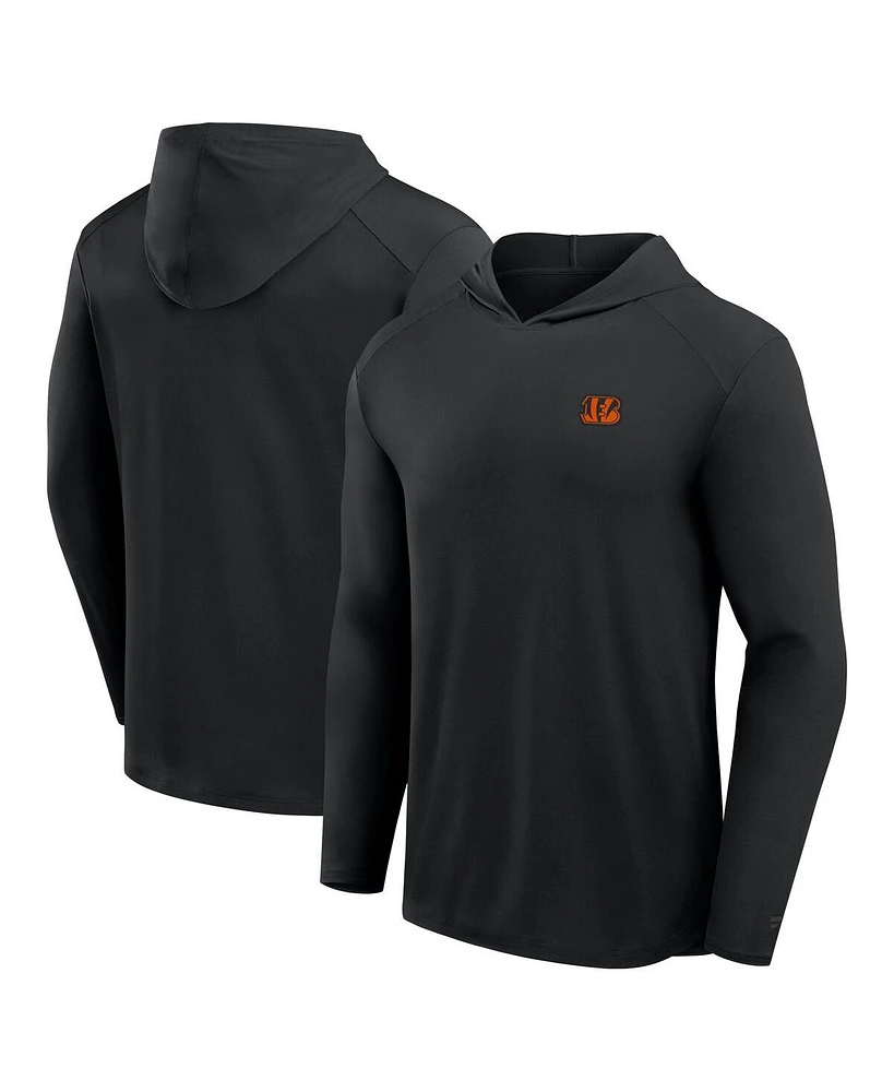 Fanatics Men's Gray Cincinnati Bengals Front Office Power Mono Long Sleeve Hoodie T-Shirt