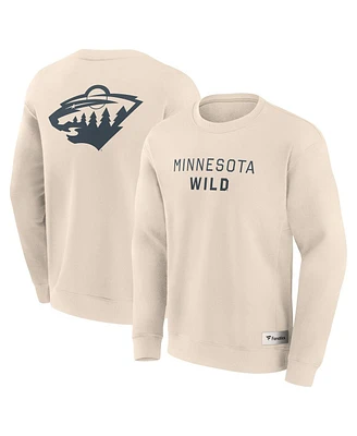 Fanatics Men's Cream Minnesota Wild Elements Future Ground Lettering Pullover Sweatshirt