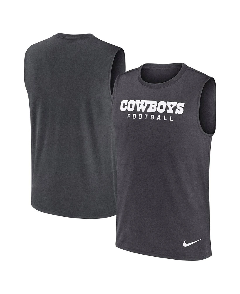 Nike Men's Charcoal Dallas Cowboys Primetime Legend Performance Muscle Tank Top