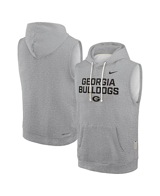 Nike Men's Heather Gray Georgia Bulldogs 2025 Sideline Performance Sleeveless Pullover Hoodie