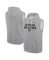Nike Men's Heather Gray Georgia Bulldogs 2025 Sideline Performance Sleeveless Pullover Hoodie