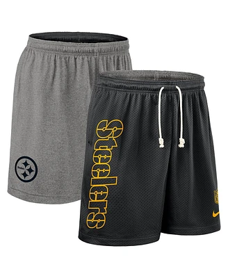 Nike Men's Black Pittsburgh Steelers Sideline Reversible Performance Shorts