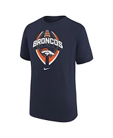 Nike Big Boys and Girls Navy Denver Broncos Icon Legend T-Shirt