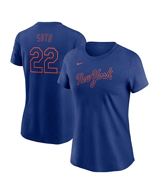 Nike Women's Juan Soto Royal New York Mets Fuse Name Number T-Shirt