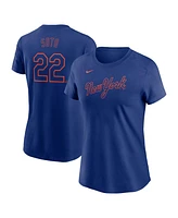 Nike Women's Juan Soto Royal New York Mets Fuse Name Number T-Shirt