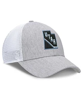 Fanatics Men's Gray/White Utah Mammoth Utah Badge Trucker Adjustable Hat
