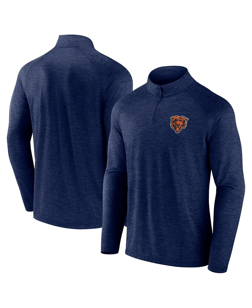 Fanatics Men's Navy Chicago Bears Head-to-Head Raglan Quarter-Zip Jacket