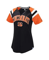 Starter Women's Black Cincinnati Bengals Game on Notch Neck Raglan T-Shirt