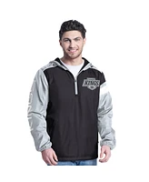 G-iii Sports by Carl Banks Men's Black/Silver Los Angeles Kings Lateral Half-Zip Hoodie Jacket