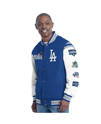 G-iii Sports by Carl Banks Men's Royal Los Angeles Dodgers Recruit Commemorative Full-Snap Varsity Jacket
