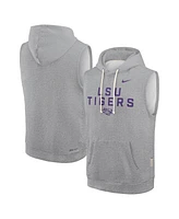 Nike Men's Heather Gray Lsu Tigers 2025 Sideline Performance Sleeveless Pullover Hoodie