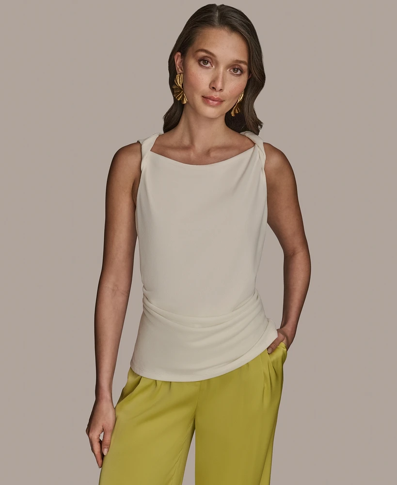 Donna Karan New York Petite Shoulder-Twist Sleeveless Top