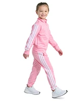 adidas Toddler & Little Girls Tricot Long-Sleeve Essential 3-Stripe Track Jacket Pants, 2 Piece Set