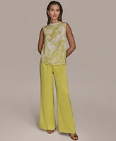 Donna Karan New York Petite Shoulder-Button Sleeveless Top