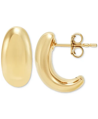 Polished C-Design Small Hoop Earrings in 14K Gold, 55"