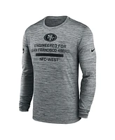 Nike Men's Gray San Francisco 49ers Sideline Velocity Performance Long Sleeve T-Shirt